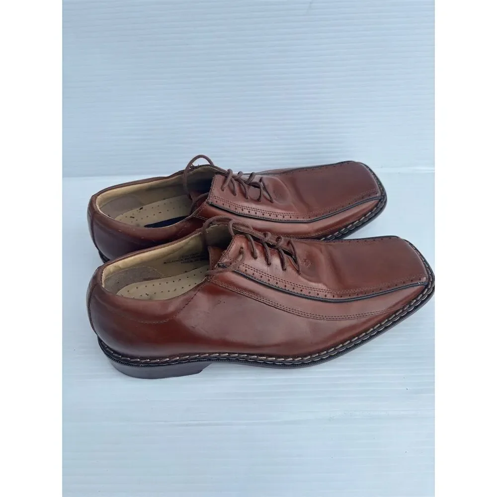 Stacy Adams Men's Brown Leather Square Toe Oxford Dress‎ Shoes 10.5 M